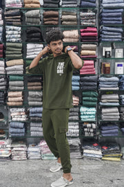Five Sleeve FUTURE Printed Hoodie and Cargo Pant Co-ord Set for Men - Mahendhi Green-7 Man